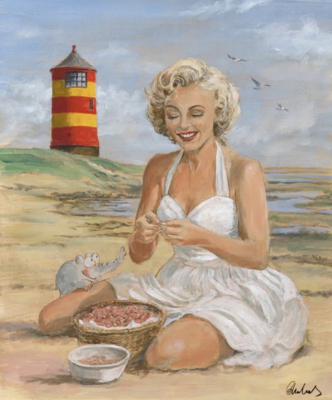 OTTO WAALKES: Die Krabbenpulerin - Marylin Monroe (Leinwanddruck)